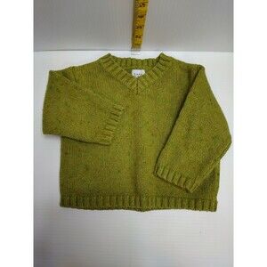 Baby Gap Olive Sweater 12-18 Months Green Wool Blend Cable Knit